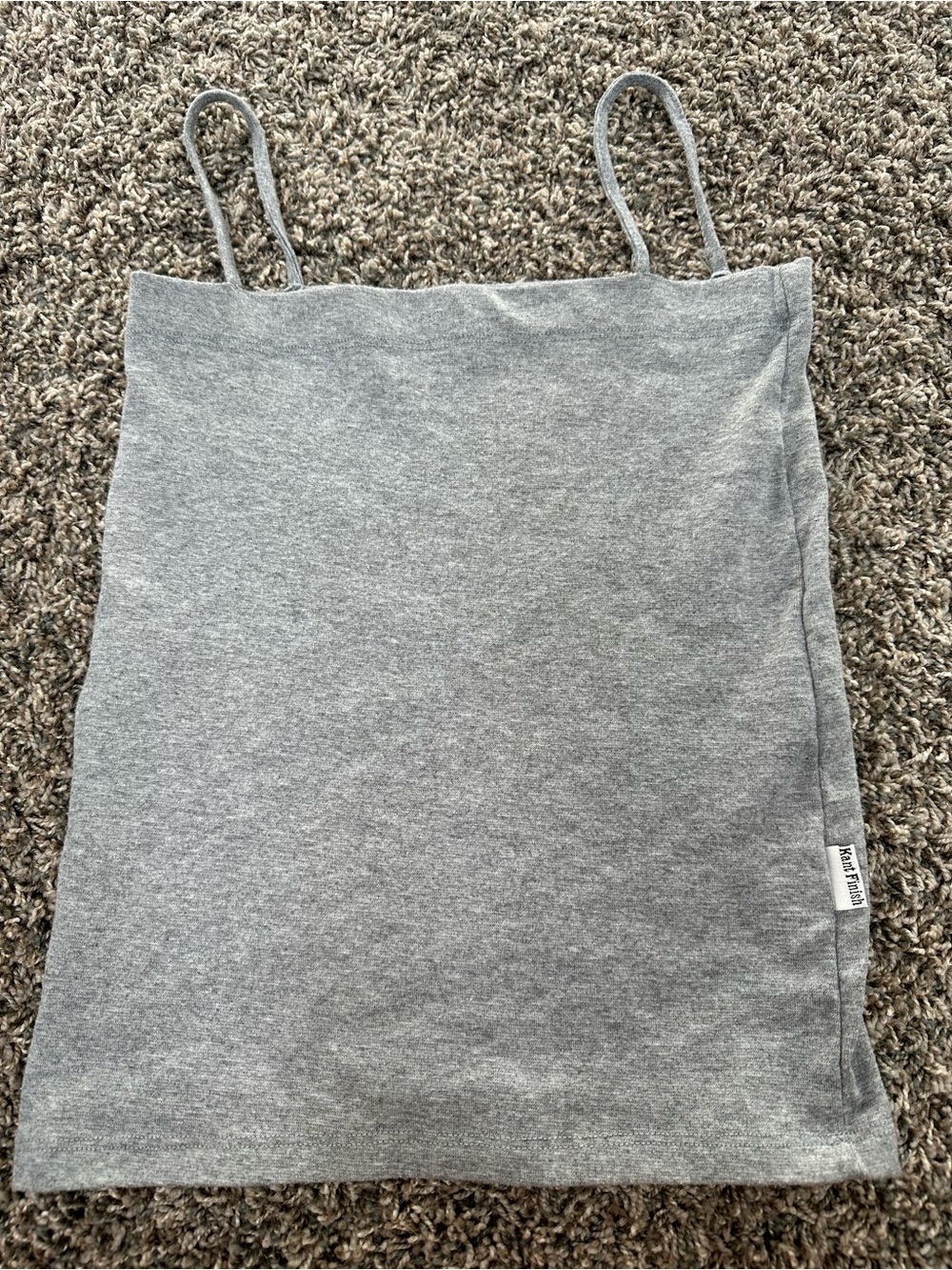 Grey Knit Slip Skirt with Spaghetti Straps